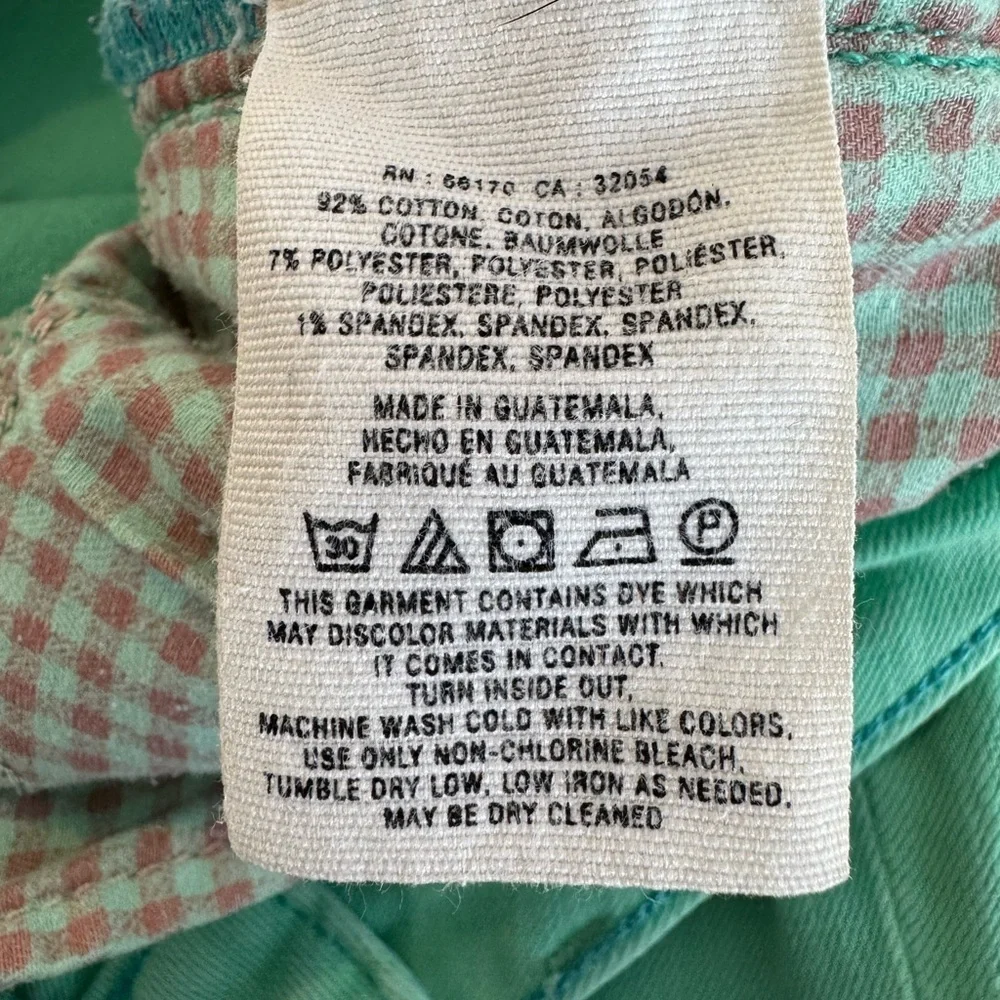 Pilcro Anthropologie mint Green Crop Ankle Jeans Size 25 - Picture 4 of 11